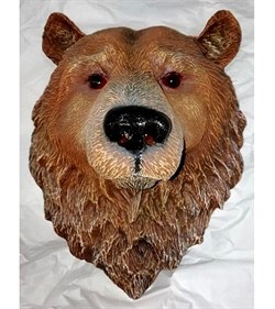 Панно Голова медведя полистоун - фото 31606