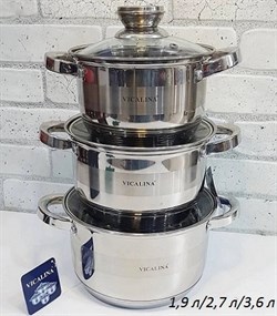 Набор кастрюль VICALINA 3 штуки 1,9/2,7/3,6 л 00010789