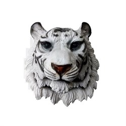 Панно Голова Тигра бело-черная гипс 31х24х35см - фото 35931