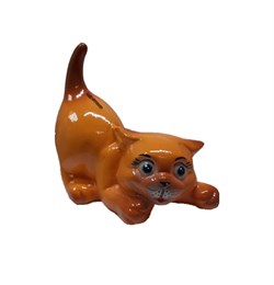 Копилка Кот Тима хвост вверх рыжий 21х12х20 см 00013481