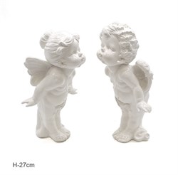 Ангелы влюбленные белые 2 штуки 27 см, 29 см - фото 46374