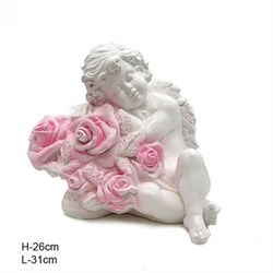 Ангел спящий с розами 31х26х25 см - фото 46563