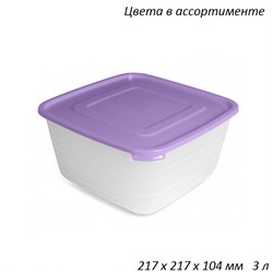 Контейнер для продуктов квадратный 3,0 л Унико - фото 47289