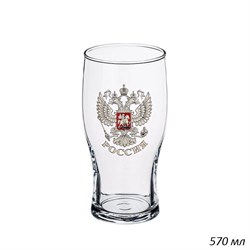 Бокал для пива 1973 570 мл Герб России в гофре 00014069 - фото 48819