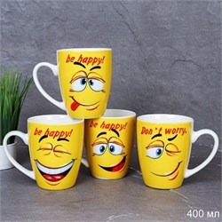 Кружка 400 мл Смайлик / 4809-13 /уп 12/72/ желтый 00014664
