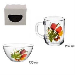 Набор 2 предмета Цветы (кружка+салатник) в подарке - фото 52630