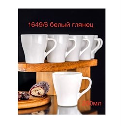 Кружка Грация 6 штук Матовая белая 250 мл /уп 6/ 00016908 - фото 60633