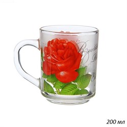 Кружка 1335 Роза Romantik круговая деколь 200 мл 00017022 - фото 60875