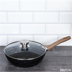 Сковорода с крышкой 24х7 см гранит/индукция/ VG-24 00017033 - фото 60990
