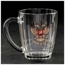 Кружка пивная 1361 Герб России 0,5 л в гофре /1х6/ 00013253 - фото 61081
