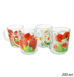 Кружка 1335 Цветы Новые микс 200 мл /1х20/ 00014697 - фото 61295