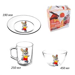 Набор 3 предмета Кролики (кружка+салатник+тарелка) 00012638 - фото 61928