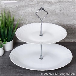 Ваза для фруктов 2-х ярусная белая/ WG-2/LXP80/100 00017582 - фото 62715