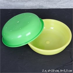 Миска 1 л полимер, d=19 см, h=5,5 см /уп 50/ 00017592 - фото 62734