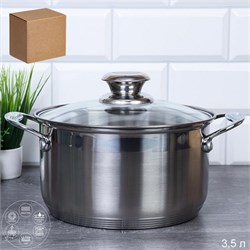 Кастрюля 3,5 л Квинта / FGLR-3.5 /уп 1/ индукция/ 00017668 - фото 62953