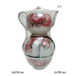 Набор 8 предметов Цветы микс (1 л/250 мл/700 мл) 00017626 - фото 62956
