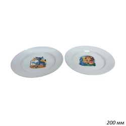 Тарелка 200 мм плоская Детский рисунок микс фарфор 00010857