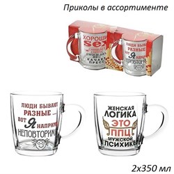 Кружка БЕЙЗИК 55531 Приколы микс 350 мл 2 штуки 00013506 - фото 64159