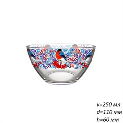 Салатник 1322 Снегири на рябине d=110 мм, v=250 мл 00018056 - фото 64292