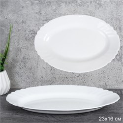Блюдо овальное 228х155х20 мм глубокое FLX-90 WHITE 00018189