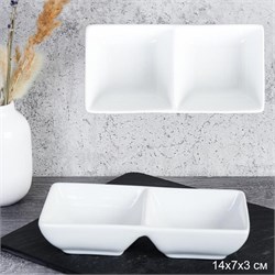 Блюдо менажница 2 секции 14х6 см / FR-1343 /уп 83/ 00018299