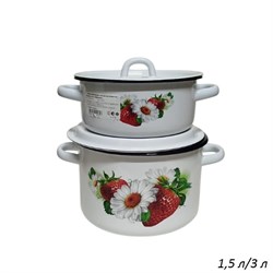 Набор кастрюль эмаль 2 штуки (1,5 л/3 л) 00018166