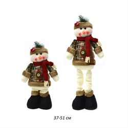 Фигурка Снеговик на телескоп ножках 37-51 см  Е150 00018333