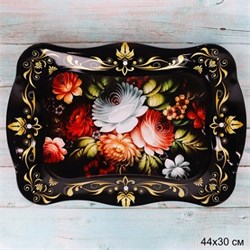 Поднос прямоугол 44х30 металл Эмаль Букет 4578 00018360