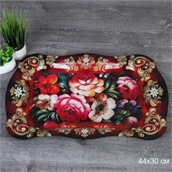 Поднос прямоугол 44х30 металл Эмаль Розы 720-467 00018361
