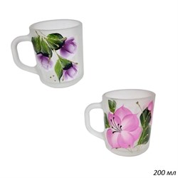 Кружка 1335 Матовая цветы микс 200 мл в гофре 00018329