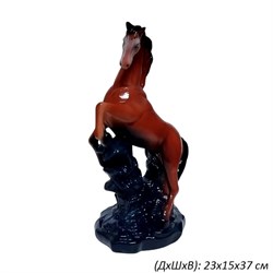 Копилка Конь на дыбах средний коричневый 23х15х37 00018367