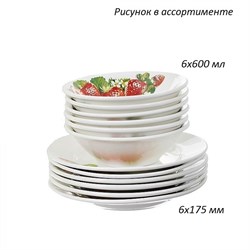 Набор 12 предметов Цветы (Миска 180 мм/Тарелка 175 00018405