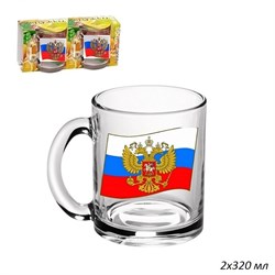 Кружка 1208 Флаг России 320 мл 2 штуки в подарке 00018412