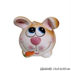 Копилка Зайка 11х11х10 см керамика, пробка снизу 00018422