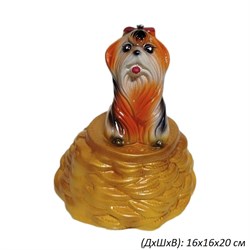 Копилка Болонка на деньгах 16х16х20 см керамика 00018428