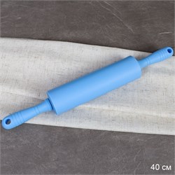 Скалка 40х20 см силиконовая/ GR-476 /уп 72/лазурн 00018444