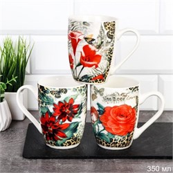 Кружка 350 мл Цветы / K5037 /уп 72/ 00018465