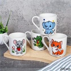 Кружка 200 мл Детство / WS-2025 /уп 12/96/ 4 вида 00018495