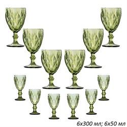 YS-362 Набор фужеров 12 предметов Зеленый 00018580