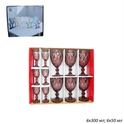 YS-362 Набор фужеров 12 предметов Какао 00018579