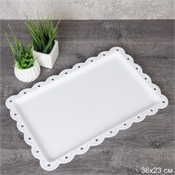 Поднос прямоугольный 36х23 см / NB37/уп 110/ белый 00018591