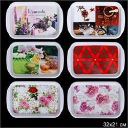 Поднос прямоугольный с ручками 32х21 см / HL3477 00018586