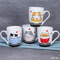 Кружка 400 мл Коты / Y-369 /уп 72/ 00018604