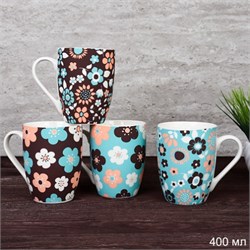 Кружка 400 мл Орнамент цветочный / D620 /уп 72/ 00018605