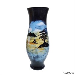 Ваза 8290 Пейзаж напольная стеклянная h=40 см 00017984