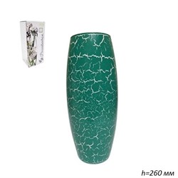 Ваза 43966 Бело-изумруд трение h=260 мм /1х6/ 00018332