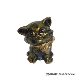 Копилка Кошка с бантом бронза 11х12х17 см 00018771