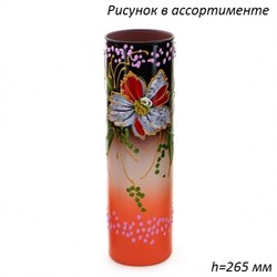 Ваза Флора 43767 тон рисовка h=265 мм, d=75 мм 00003310