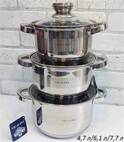 Кастрюли VICALINA 3 штуки 4,7/6,1/7,7 л VL-475 00018224