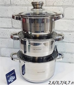 Кастрюли VICALINA 3 шт 2,6 л/ 3,7 л/ 4,7 л VL-375 00018915